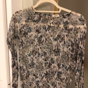 L’agence crinkled silk floral Boho shirt